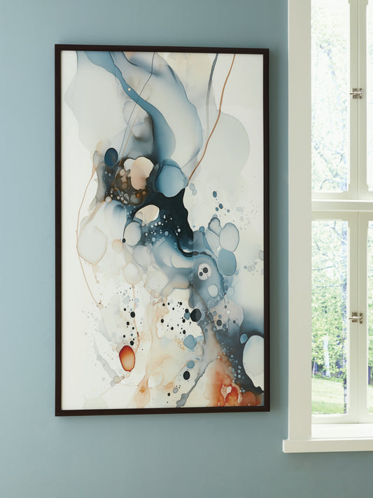Haines Furniture Outlet - Ashley Furniture - Foxenburg Wall Decor - Wall Art / Blue/Amber/White - A8000432