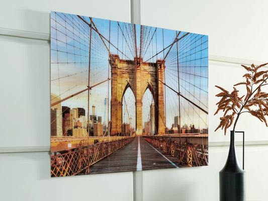 Haines Furniture Outlet - Ashley Furniture - Shayward Wall Decor - Wall Art / Blue/Amber - A8000435
