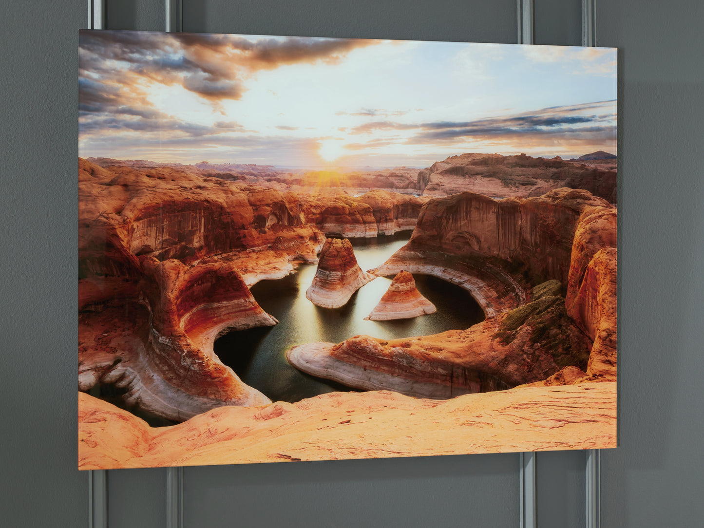 Haines Furniture Outlet - Ashley Furniture - Deemsdon Wall Decor - Wall Art / Blue/Amber - A8000436