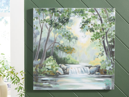 Haines Furniture Outlet - Ashley Furniture - Evermaddick Wall Decor - Wall Art / Green/Gray/White - A8000455