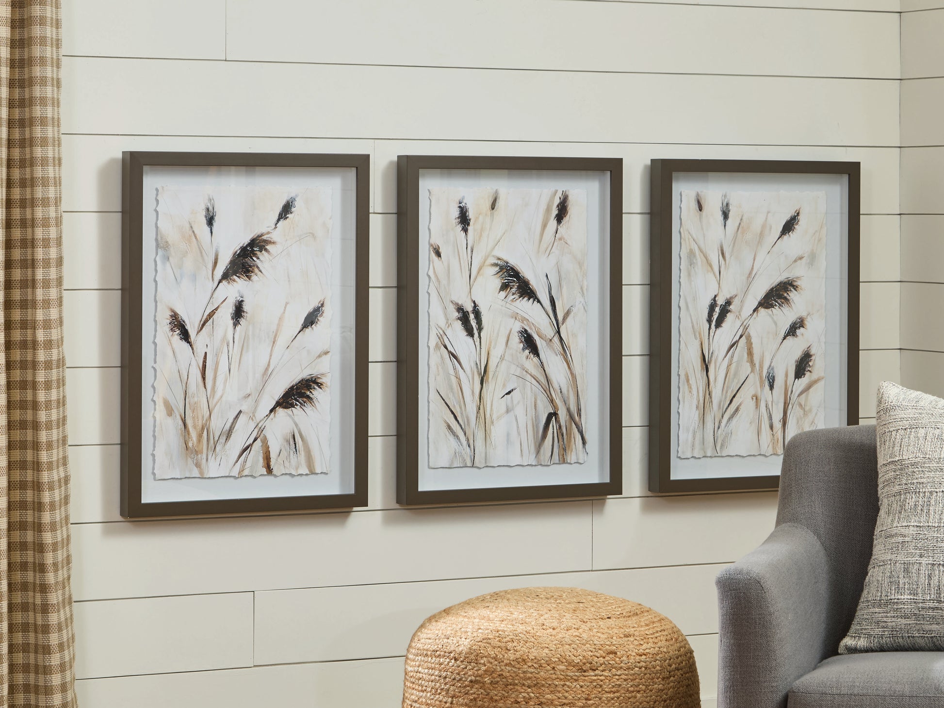 Haines Furniture Outlet - Ashley Furniture - Honslow Wall Decor - Wall Art Set (3/CN) / Brown/Black/White - A8000506
