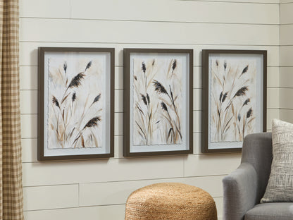 Haines Furniture Outlet - Ashley Furniture - Honslow Wall Decor - Wall Art Set (3/CN) / Brown/Black/White - A8000506