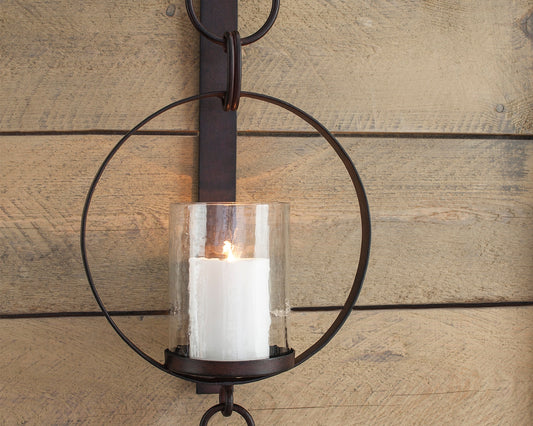 Haines Furniture Outlet - Ashley Furniture - Ogaleesha Wall Decor - Wall Sconce / Brown - A8010036
