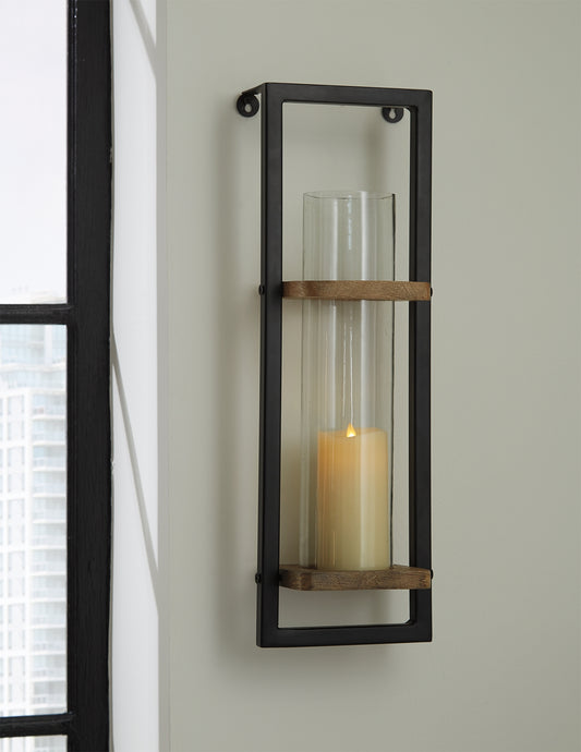 Haines Furniture Outlet - Ashley Furniture - Colburn Wall Decor - Wall Sconce / Natural/Black - A8010171