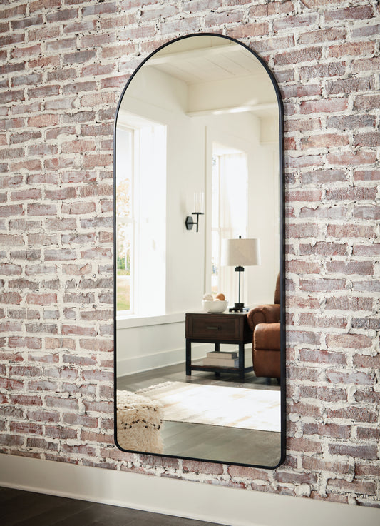 Haines Furniture Outlet - Ashley Furniture - Sethall Mirror - Floor Mirror / Black - A8010307