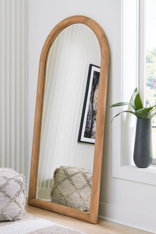 Haines Furniture Outlet - Ashley Furniture - Dairville Mirror - Floor Mirror / Brown - A8010323