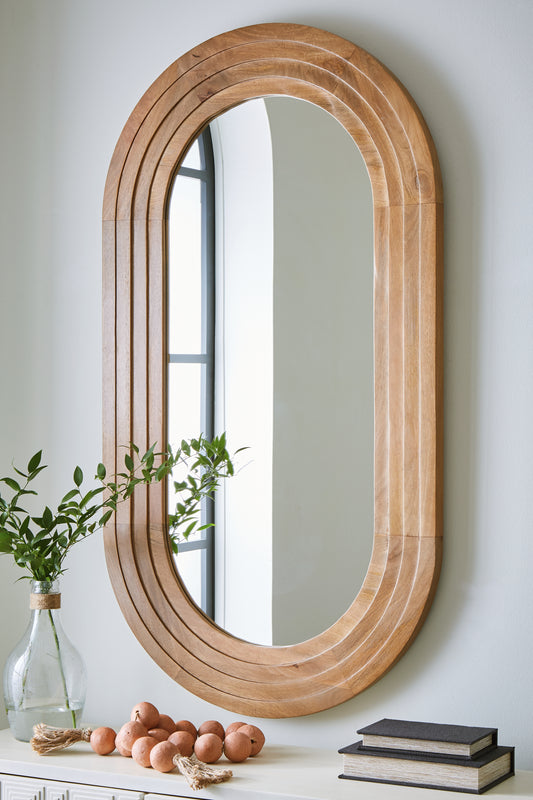 Haines Furniture Outlet - Ashley Furniture - Daverly Mirror - Accent Mirror / Brown - A8010326
