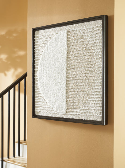 Haines Furniture Outlet - Ashley Furniture - Bachard Wall Decor - Wall Decor / Tan/White - A8010330