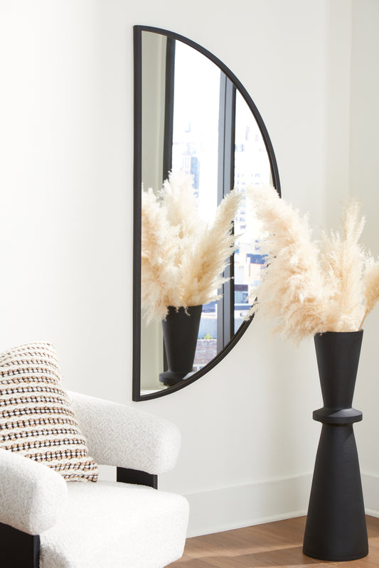 Haines Furniture Outlet - Ashley Furniture - Denlow Mirror - Accent Mirror / Black - A8010333