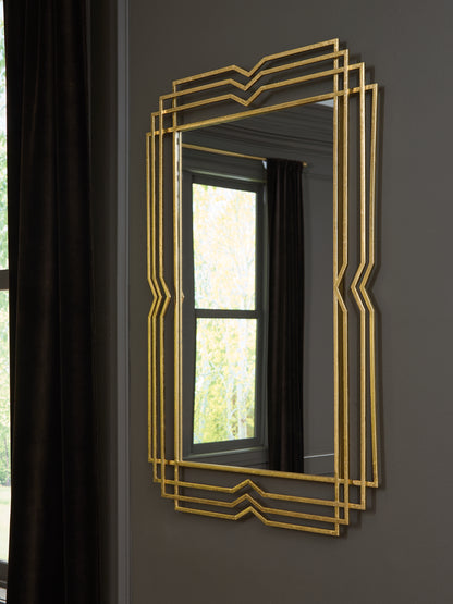Haines Furniture Outlet - Ashley Furniture - Claybrook Mirror - Accent Mirror / Gold Finish - A8010349