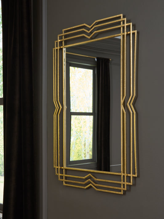 Haines Furniture Outlet - Ashley Furniture - Claybrook Mirror - Accent Mirror / Gold Finish - A8010349