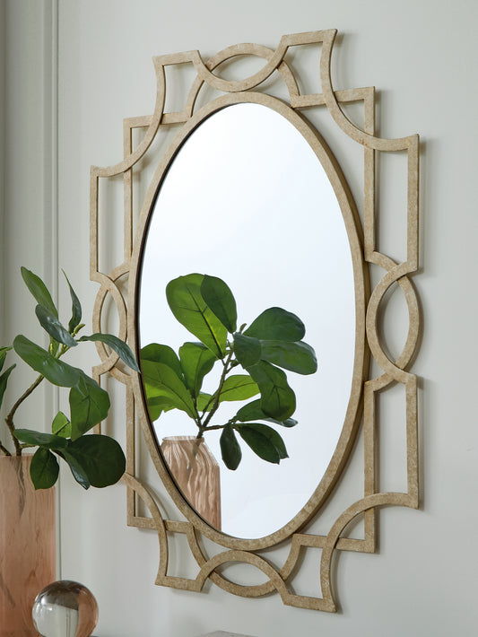 Haines Furniture Outlet - Ashley Furniture - Fulkmore Mirror - Accent Mirror / Antique Gold Finish - A8010350