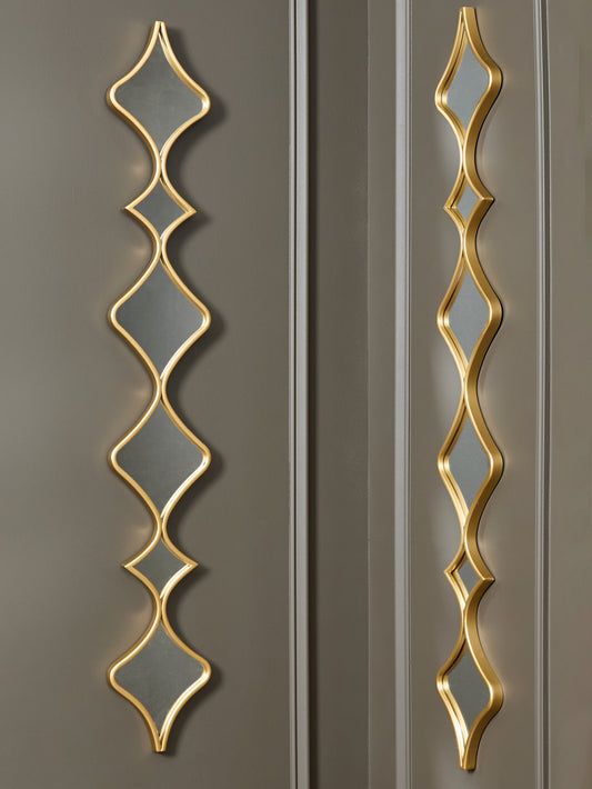 Haines Furniture Outlet - Ashley Furniture - Harriswood Mirror - Accent Mirror Set (Set of 2) / Gold Finish - A8010354