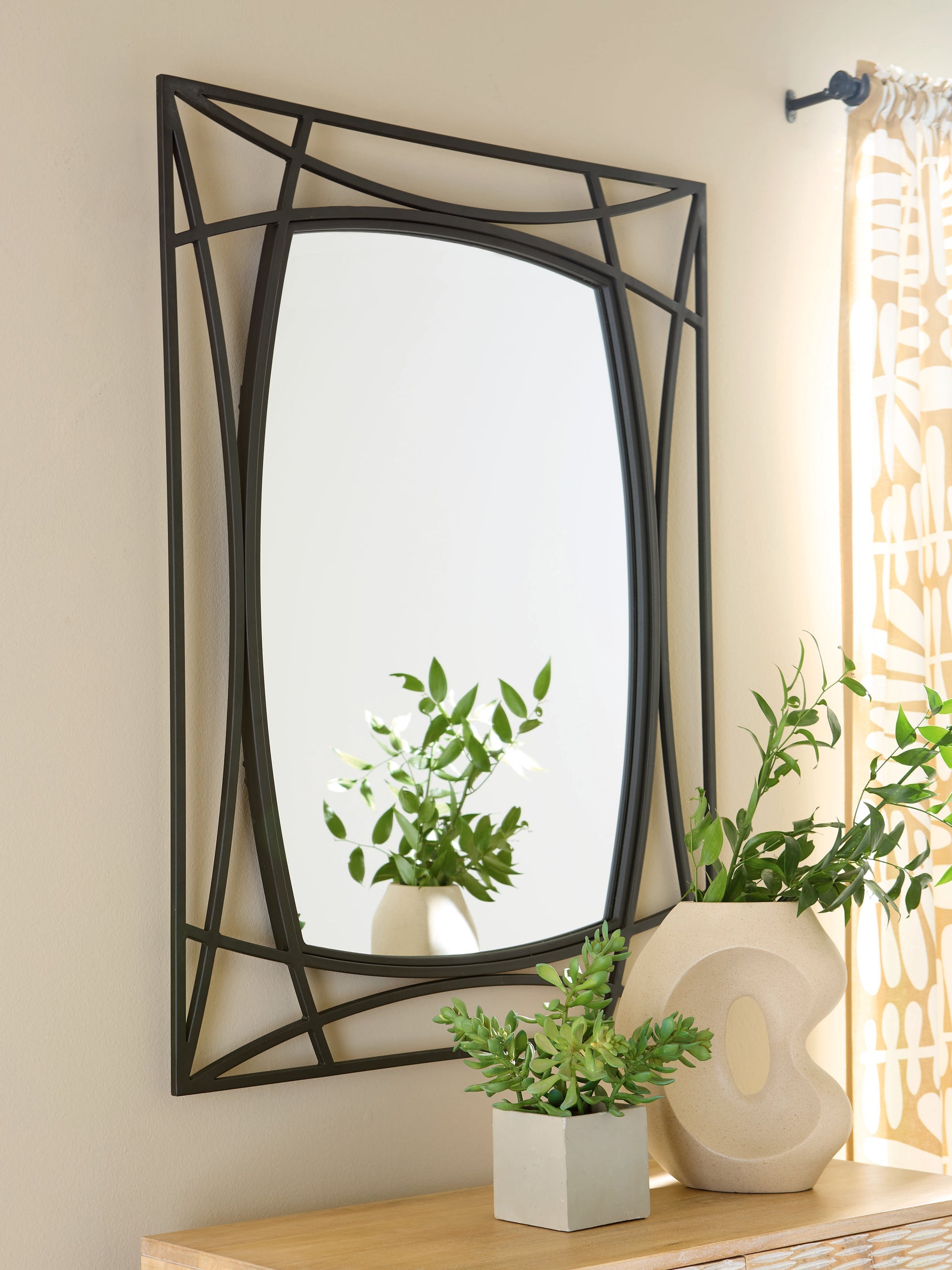 Haines Furniture Outlet - Ashley Furniture - Freenville Mirror - Accent Mirror / Black - A8010408