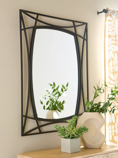Haines Furniture Outlet - Ashley Furniture - Freenville Mirror - Accent Mirror / Black - A8010408