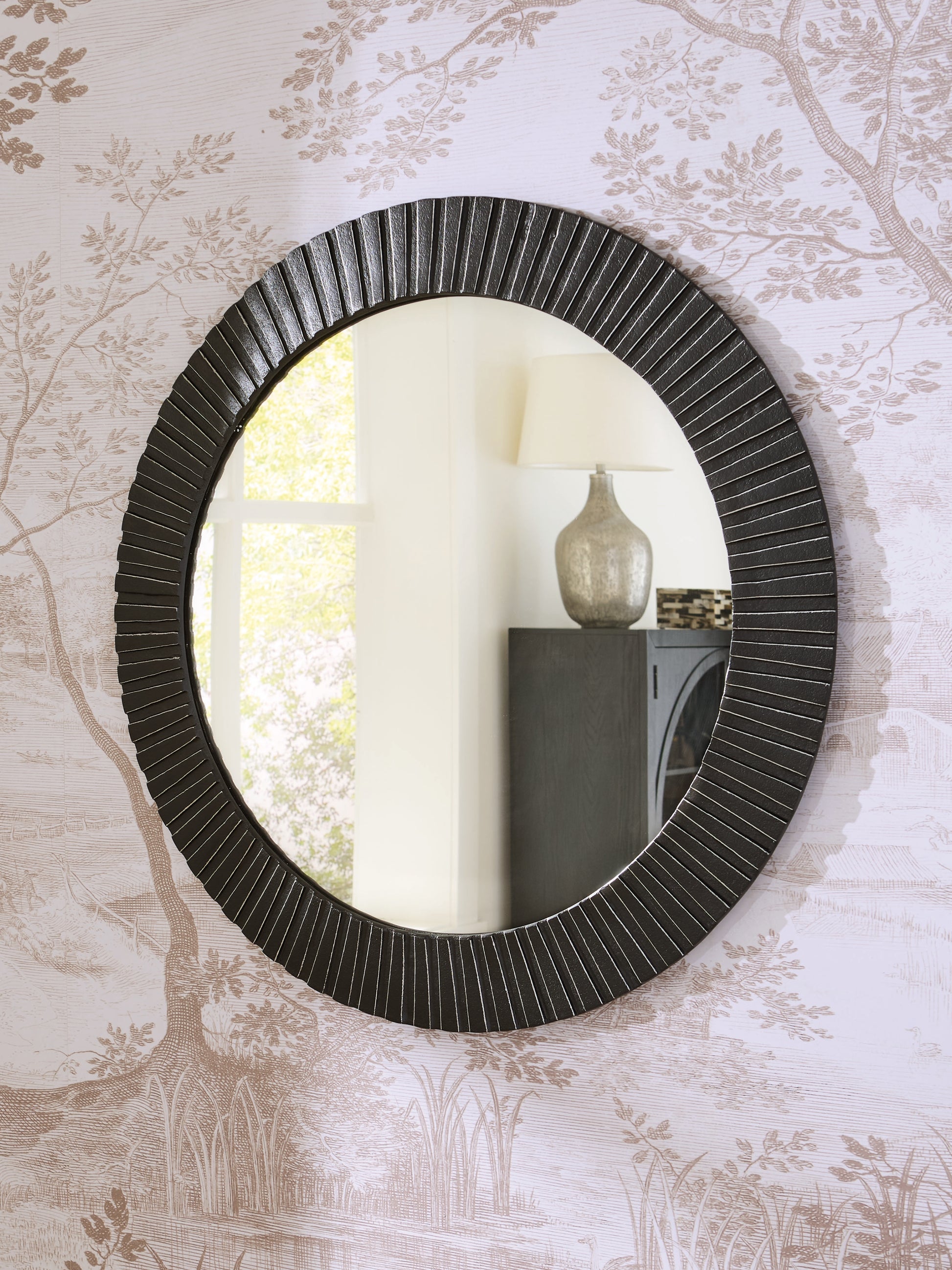 Haines Furniture Outlet - Ashley Furniture - Ozias Mirror - Accent Mirror / Black - A8010417