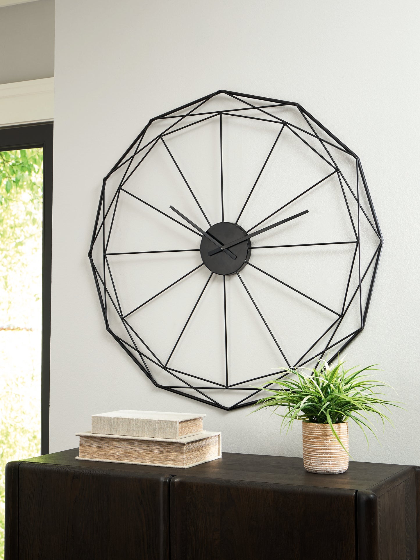 Haines Furniture Outlet - Ashley Furniture - Arkthorne Wall Decor - Wall Clock / Black - A8010429
