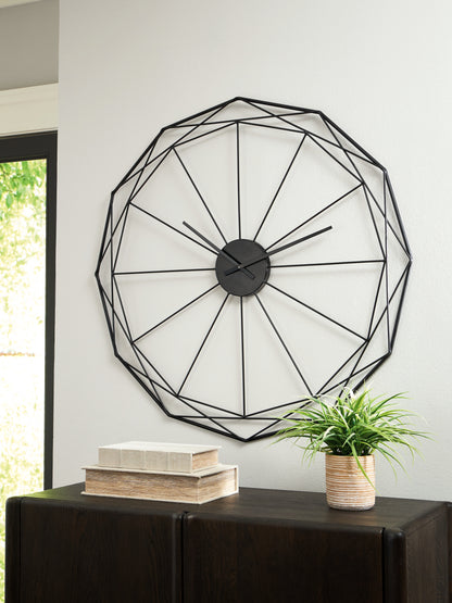 Haines Furniture Outlet - Ashley Furniture - Arkthorne Wall Decor - Wall Clock / Black - A8010429