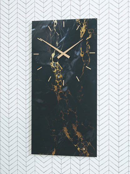 Haines Furniture Outlet - Ashley Furniture - Teague Wall Decor - Wall Clock / Black/Gold Finish - A8010430