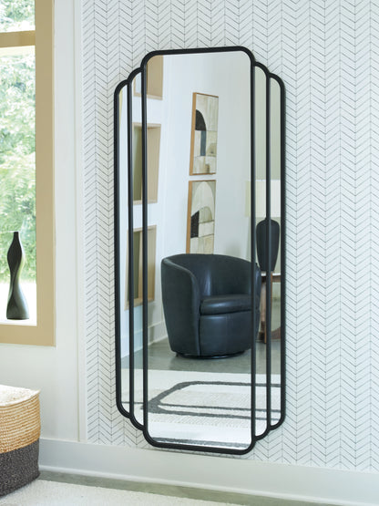 Haines Furniture Outlet - Ashley Furniture - Antigone Mirror - Floor Mirror / Black - A8010434