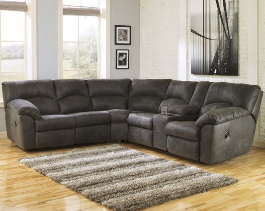 Haines Furniture Outlet - Ashley Furniture - Tambo Sectional - 2-Piece Reclining Sectional / Canyon - 27802S1