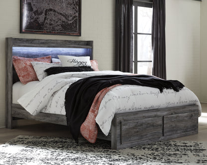 Haines Furniture Outlet - Ashley Furniture - Baystorm Bedroom - Queen Panel Bed with 2 Storage Drawers / Gray - B221B5