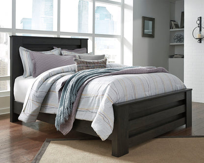 Haines Furniture Outlet - Ashley Furniture - Brinxton Bedroom - Queen Panel Bed / Charcoal - B249B2