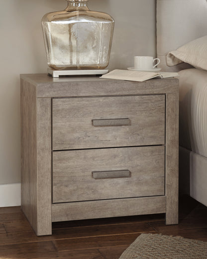 Haines Furniture Outlet - Ashley Furniture - Culverbach Bedroom - Two Drawer Night Stand / Gray - B070-92