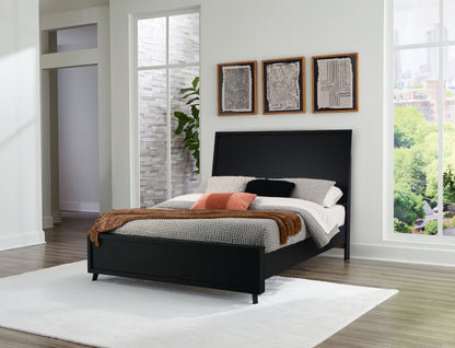 Haines Furniture Outlet - Ashley Furniture - Danziar Bedroom - Queen Panel Bed / Black - B1013B2