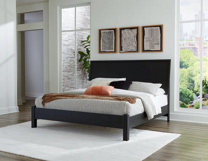 Haines Furniture Outlet - Ashley Furniture - Danziar Bedroom - King Panel Bed / Black - B1013B10