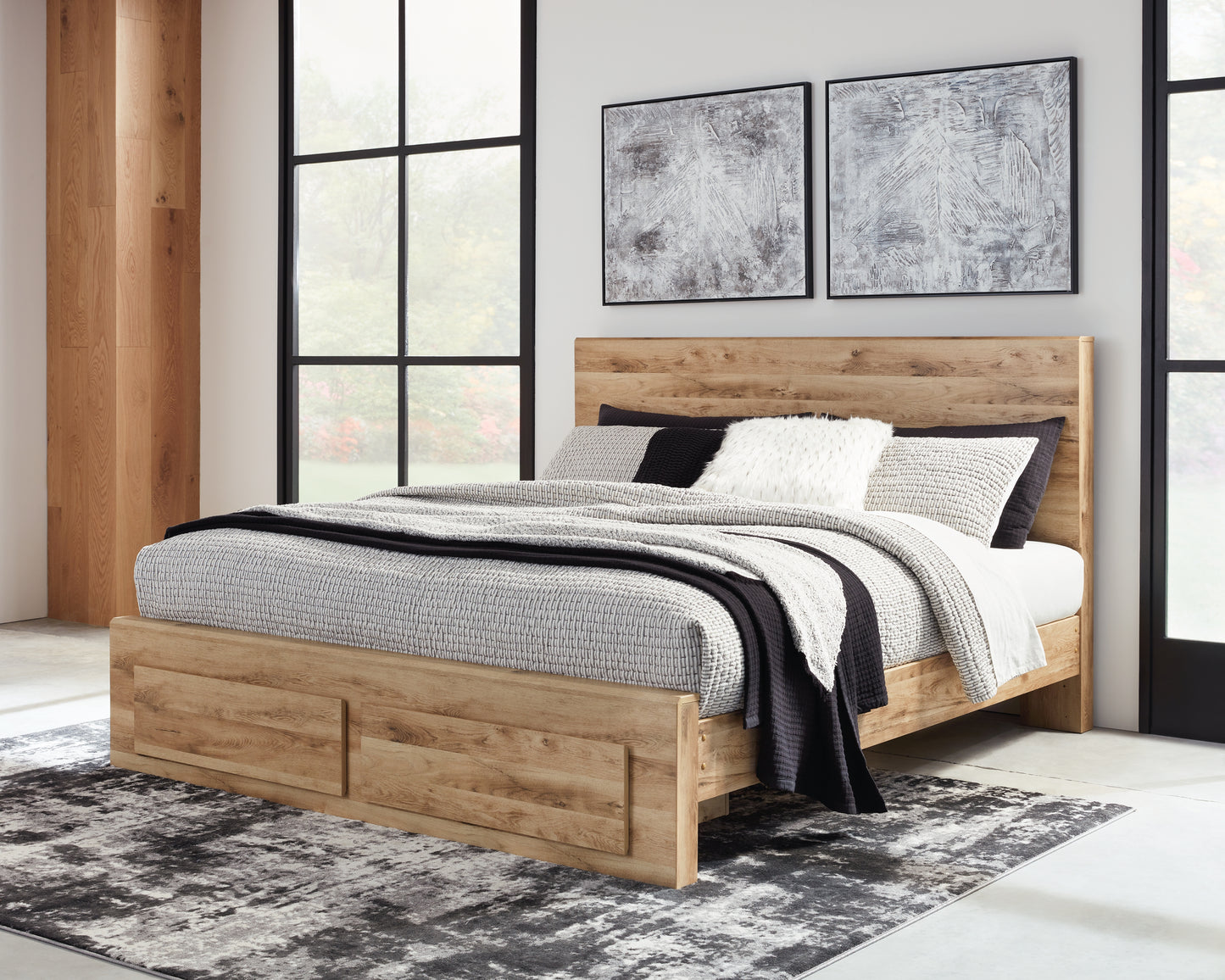 Haines Furniture Outlet - Ashley Furniture - Hyanna Bedroom - Queen Panel Storage Bed / Tan Brown - B1050B4