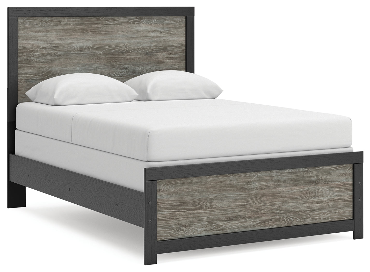 Haines Furniture Outlet - Ashley Furniture - Broachmyn Bedroom - Full Panel Bed / Black/Gray - PCB1118B9