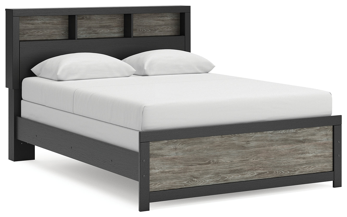 Haines Furniture Outlet - Ashley Furniture - Broachmyn Bedroom - Queen Bookcase Bed / Black/Gray - PCB1118B2
