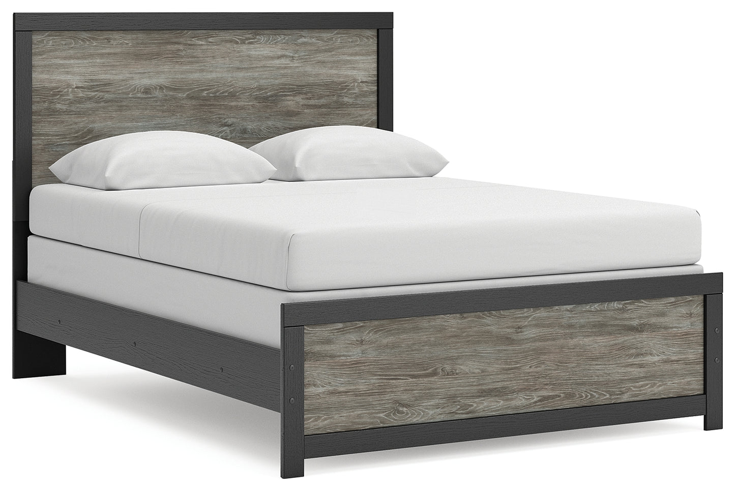 Haines Furniture Outlet - Ashley Furniture - Broachmyn Bedroom - Queen Panel Bed / Black/Gray - PCB1118B4
