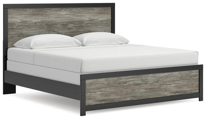 Haines Furniture Outlet - Ashley Furniture - Broachmyn Bedroom - King Panel Bed / Black/Gray - PCB1118B7