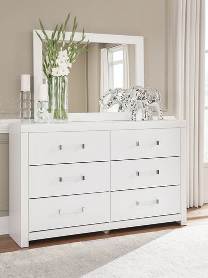 Haines Furniture Outlet - Ashley Furniture - Maeling Bedroom - Dresser and Mirror / White - PCB1119B1