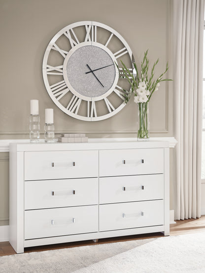 Haines Furniture Outlet - Ashley Furniture - Maeling Bedroom - Six Drawer Dresser / White - PCB1119-31