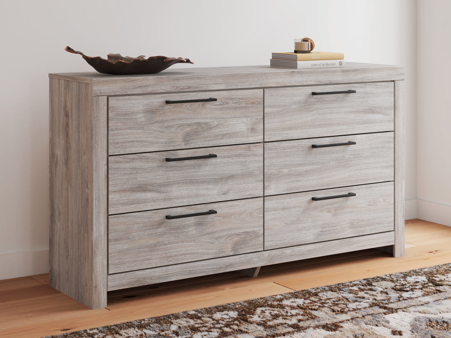 Haines Furniture Outlet - Ashley Furniture - Broachmyn Bedroom - Six Drawer Dresser / Gray - PCB1120-31