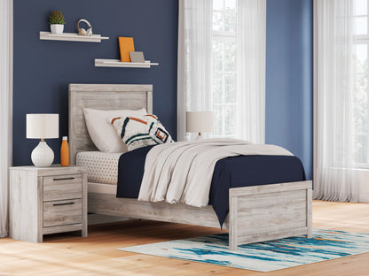 Haines Furniture Outlet - Ashley Furniture - Broachmyn Bedroom - Twin Panel Bed / Gray - PCB1120B8