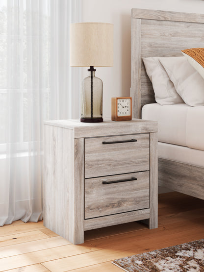 Haines Furniture Outlet - Ashley Furniture - Broachmyn Bedroom - Two Drawer Night Stand / Gray - PCB1120-92