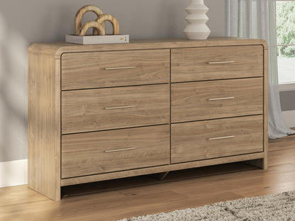 Haines Furniture Outlet - Ashley Furniture - Gramburg Bedroom - Six Drawer Dresser / Warm Natural Brown - PCB1121-31