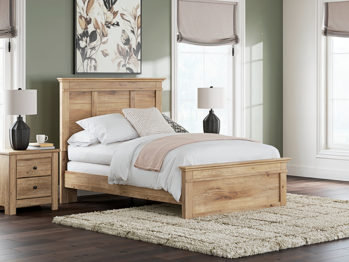 Haines Furniture Outlet - Ashley Furniture - Makidern Bedroom - Full Panel Bed / Tan - PCB1170B19