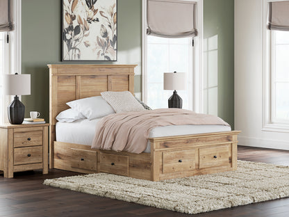 Haines Furniture Outlet - Ashley Furniture - Makidern Bedroom - Full Panel Storage Bed / Tan - PCB1170B39