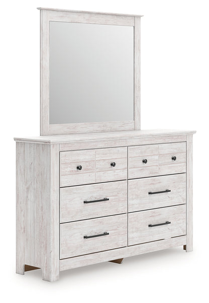 Haines Furniture Outlet - Ashley Furniture - Makidern Bedroom - Dresser and Mirror / Whitewash - PCB1171B1