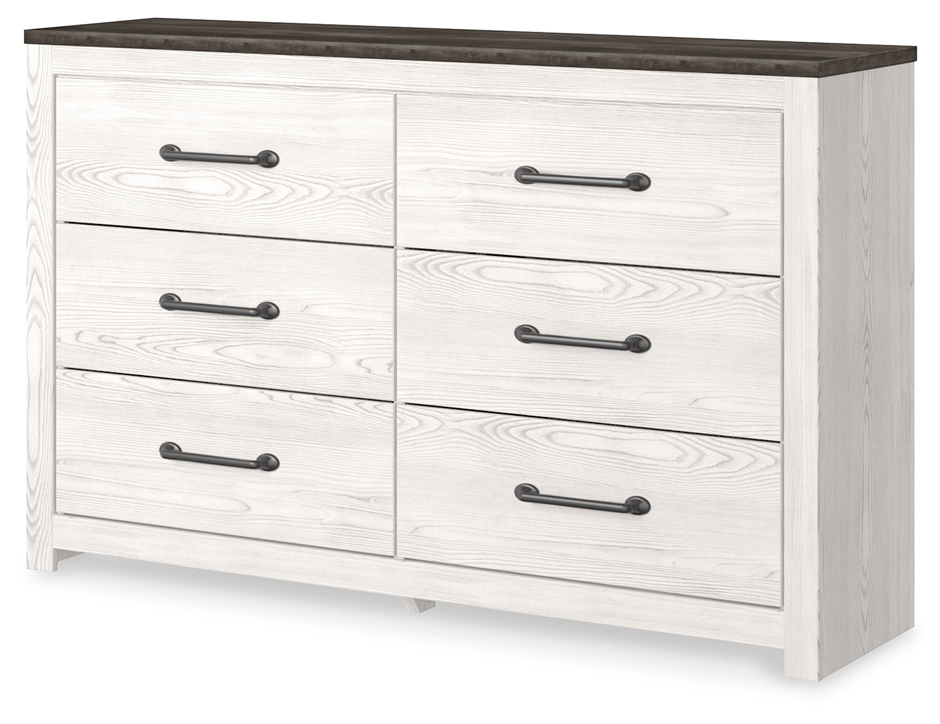 Haines Furniture Outlet - Ashley Furniture - Gerridan Bedroom - Two Drawer Night Stand / White/Gray - B1190-92