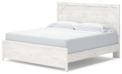Haines Furniture Outlet - Ashley Furniture - Gerridan Bedroom - King Panel Bed / White/Gray - B1190B3