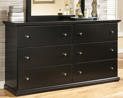 Haines Furniture Outlet - Ashley Furniture - Maribel Bedroom - King Panel Bed / Black - B138B57