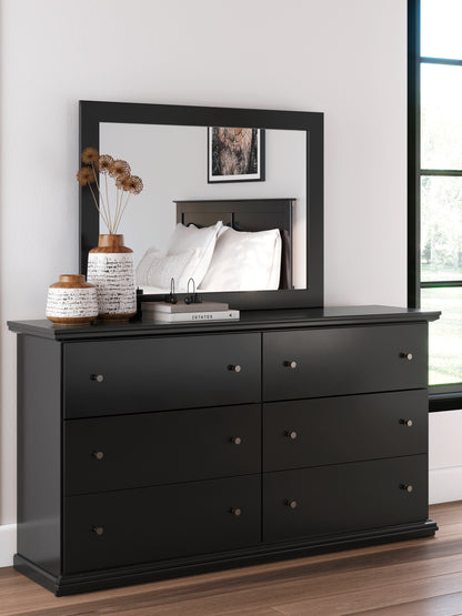 Haines Furniture Outlet - Ashley Furniture - Maribel Bedroom - Dresser and Mirror / Black - B138B50