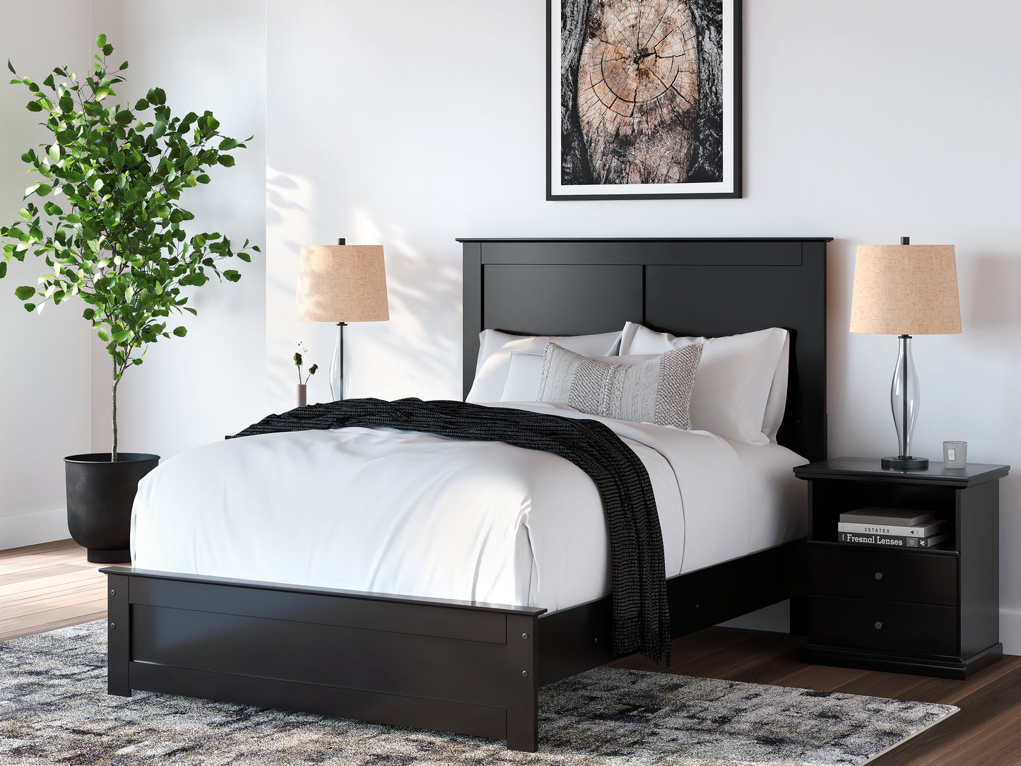 Haines Furniture Outlet - Ashley Furniture - Maribel Bedroom - Full Panel Bed / Black - B138B52