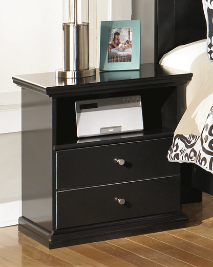 Haines Furniture Outlet - Ashley Furniture - Maribel Bedroom - One Drawer Night Stand / Black - B138-91